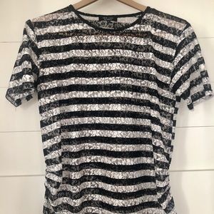 Black and White Sheer Maternity Top